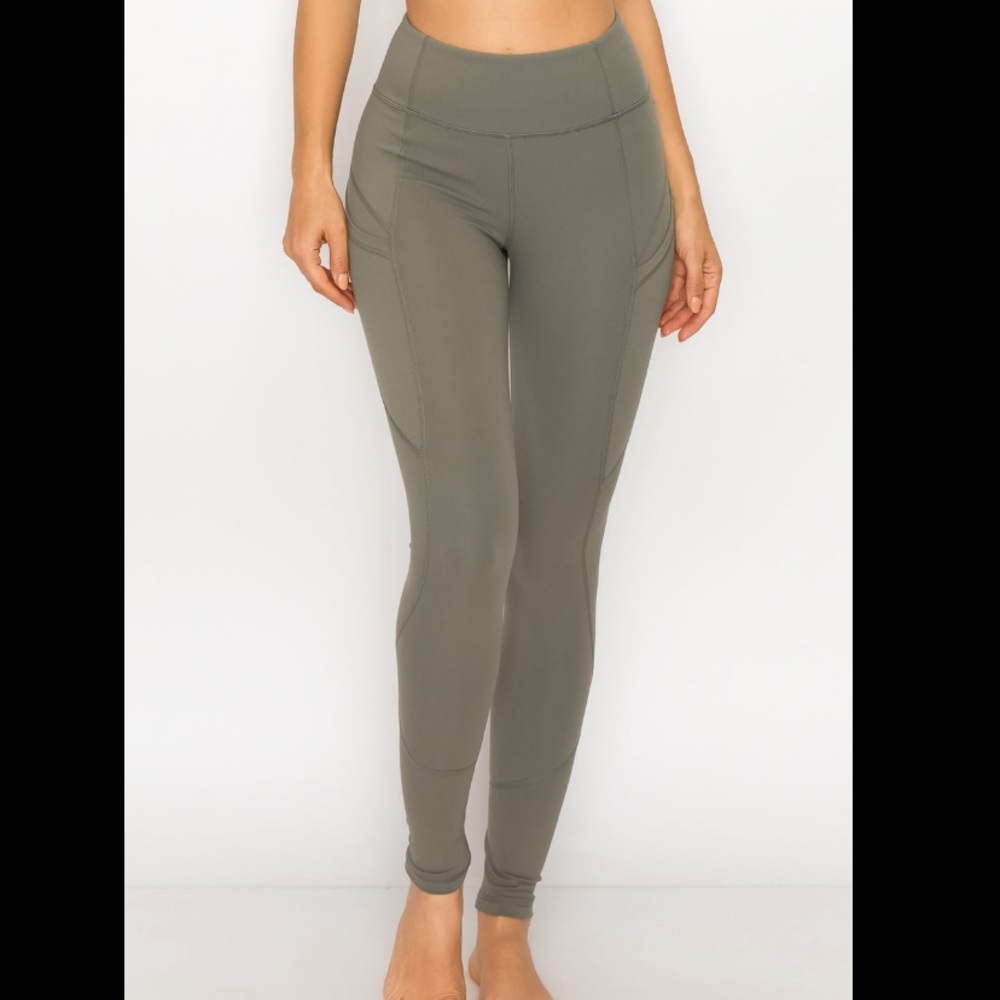 Grey Sage Leggings with Side Pockets